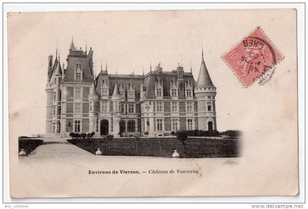 Château De Vouzeron, Environs De Vierzon, 1905, Scan Recto-verso - Vouzeron