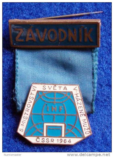 CZECHOSLOVAKIA , HANDBALL WORLD CHAMPIONSHIP 1964 , PARTICIPANT BADGE - Handbal