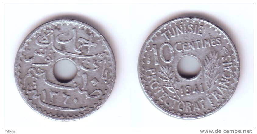 Tunisia 10 Centimes 1941 WWII Issue - Tunisia