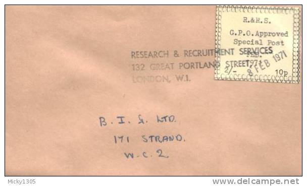Großbritannien / United Kingdom - 1971 Streikpost / Strike Mail Authorised Service (B915) - Local Issues