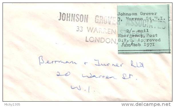 Großbritannien / United Kingdom - 1971 Streikpost / Strike Mail Authorised Service (B920) - Local Issues