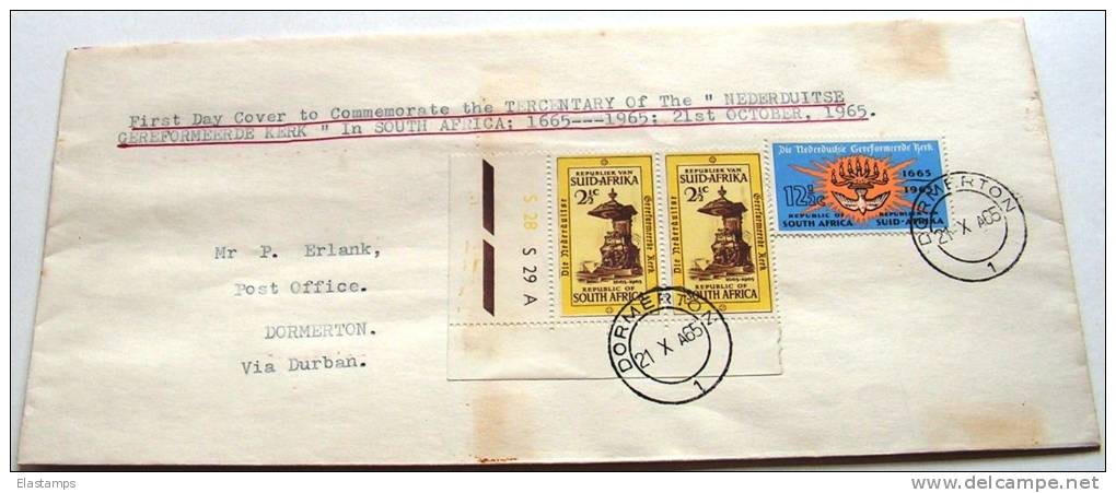 ==SUDAFRIKA 1965 FDC DORMERTON Eckrand - Lettres & Documents