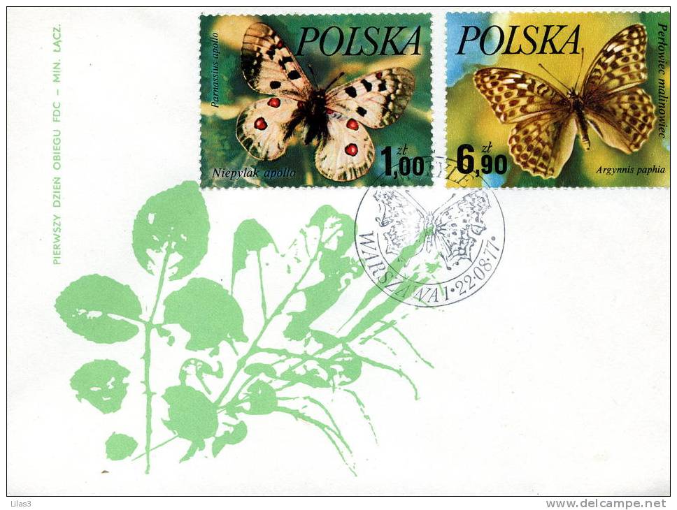 Insecte Papillon  Varsovie 1877 3 FDC Pologne - Machines à Affranchir (EMA)