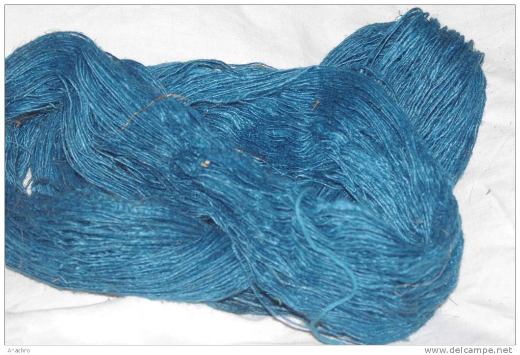 LAINE FICELLE NATURELLE BRUT Fine En ECHEVEAU / BLEU EAU TURQUOISE / 140 Grammes - Wool