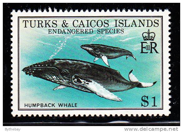 Turks & Caicos MNH Scott #384 $1 Humpback Whale - Endangered Species - Turks & Caicos (I. Turques Et Caïques)