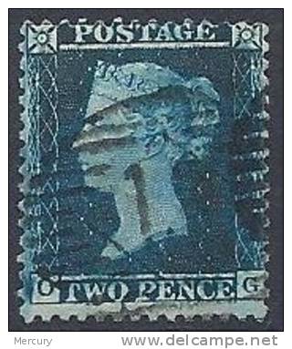 GRANDE-BRETAGNE - 2 P. Bleu De 1855-58 Oblitéré - Gebruikt