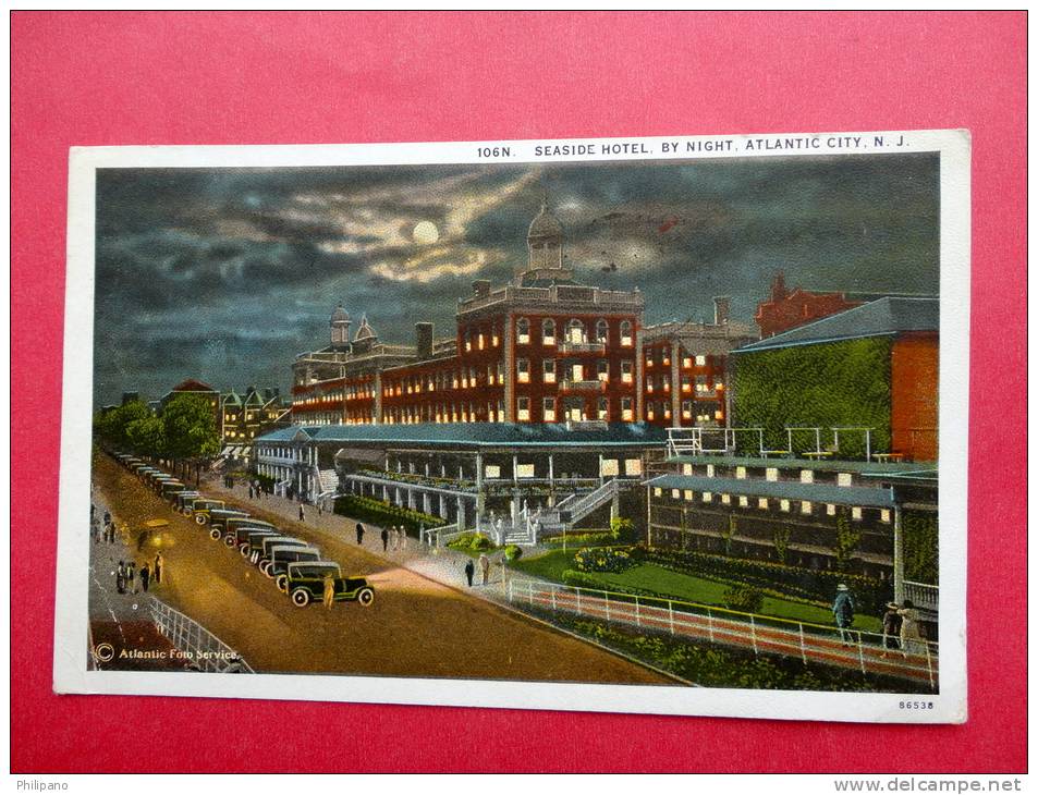 Seaside Hotel By Night  - New Jersey > Atlantic City   1927 Cancel - - - -ref 530 - Atlantic City