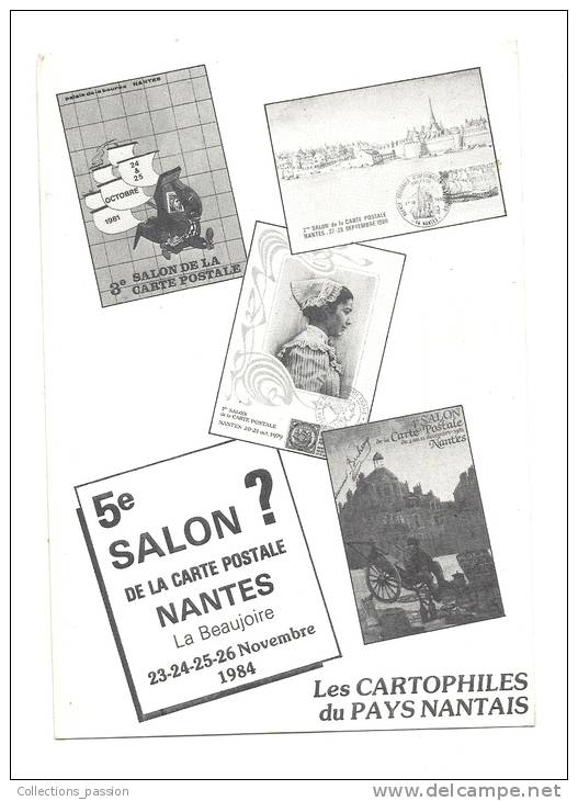 Cp, Bourses Et Salons De Collections, Nantes (44) - 5è Salon De La Carte Postale à La Beaujoire - 23 Au 26 Novembre 1984 - Borse E Saloni Del Collezionismo