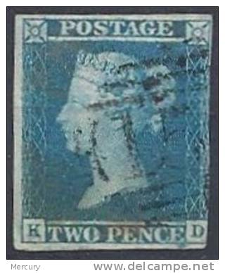 GRANDE-BRETAGNE - 2 P. Bleu Sur Azuré De 1841 Oblitéré - Used Stamps