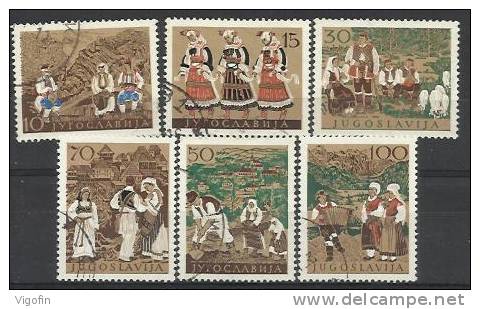 YU 1957-827-32 COSTUMES, YUGOSLAVIA, 1 X 6v , Used - Used Stamps