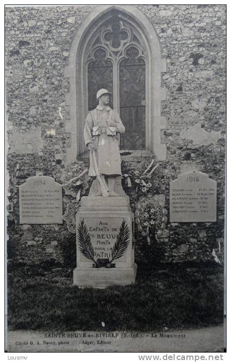 76 : Sainte-Beuve En Rivière - Le Monument Aux Morts (militaria) - Autres & Non Classés