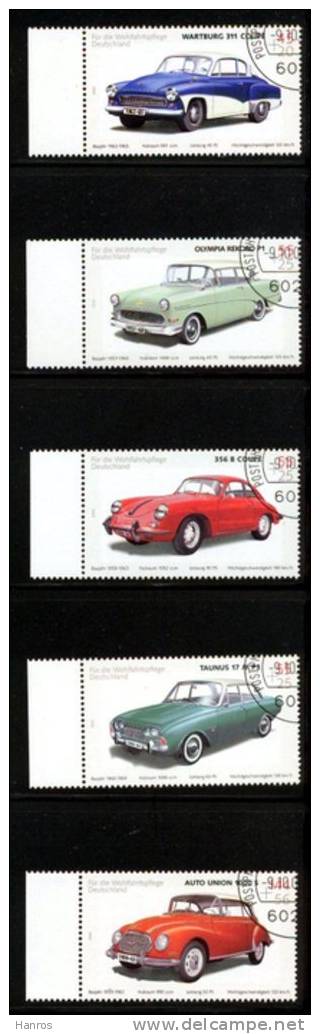 2003, Oldtimer, MiNr.2362-2366 Gest., Mit Seitenrand,  Satz 5 W - Gebruikt