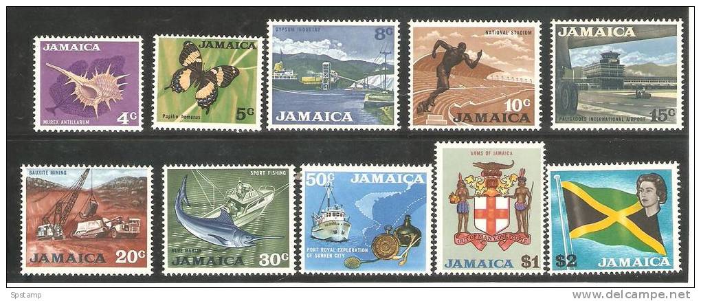 Jamaica 1970 Decimal Definitives Set (13) MLH - Jamaica (1962-...)