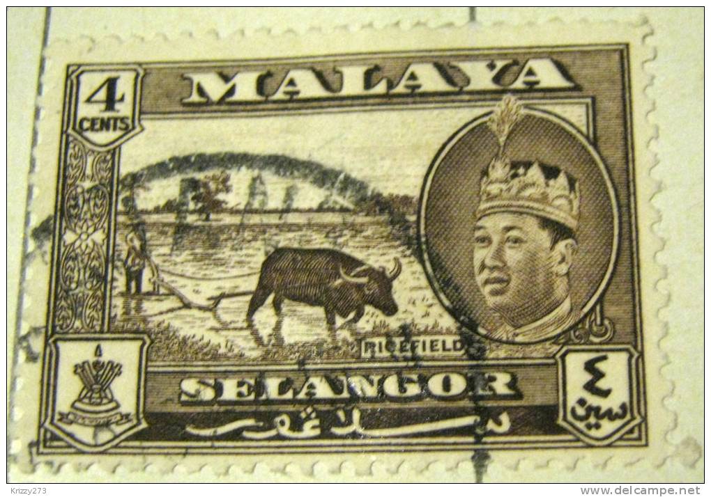 Selangor 1961 Sultan Salahuddin Ricefield 4c - Used - Selangor