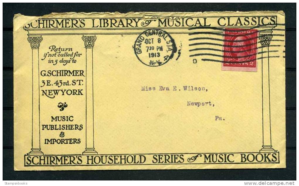 1913 USA Schirmer's Music Advertising Cover - Music