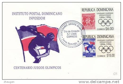 DOMINICANA 1996 MICHEL NO 1797-8 FDC - Summer 1996: Atlanta