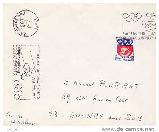 FRANCE 1968  POSTMARK - Hiver 1968: Grenoble