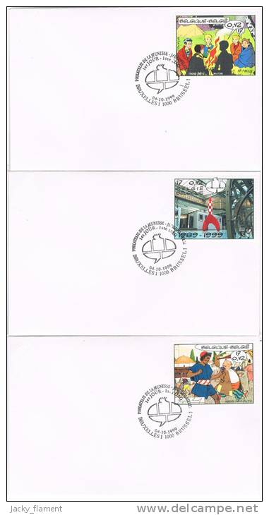 Belgique - 9 FDCs - COB 2841/9 (extraits Du Bloc 81) - Bruxelles 04 Oct 99 - Bandes Dessinées