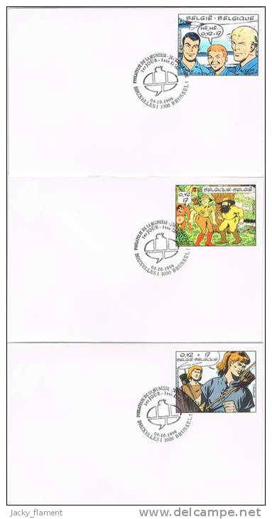 Belgique - 9 FDCs - COB 2841/9 (extraits Du Bloc 81) - Bruxelles 04 Oct 99 - Bandes Dessinées