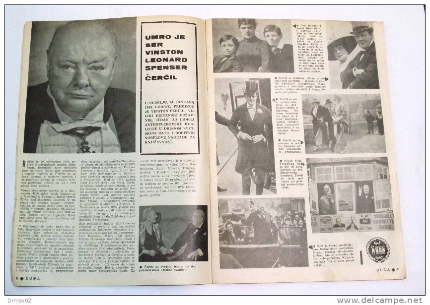 Sir Winston Leonard Spencer-Churchill Died / U-806 Nazi Submarines Sous-marins - DUGA 1965 Belgrade (Serbia) No.1000 - Magazines