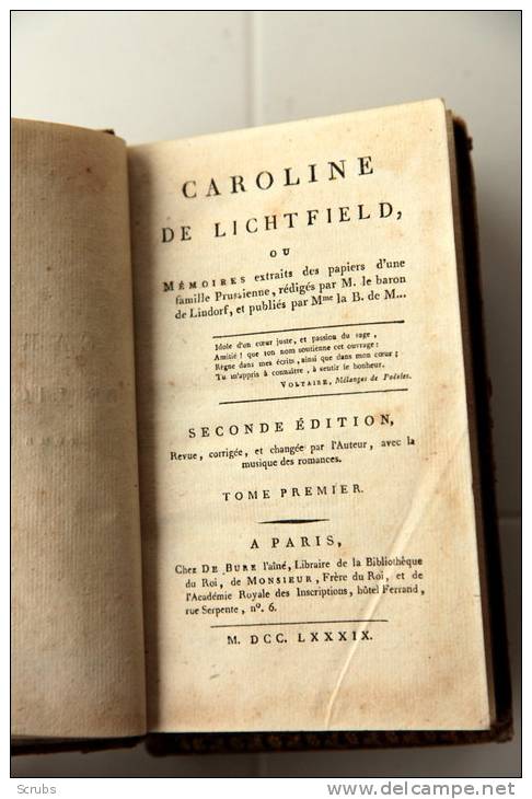 Caroline De Lichtfield,  3 Tomes - 1701-1800