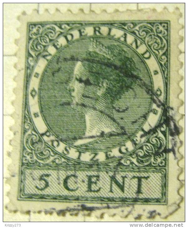 Netherlands 1924 Queen Wilhelmina 5c - Used - Usati