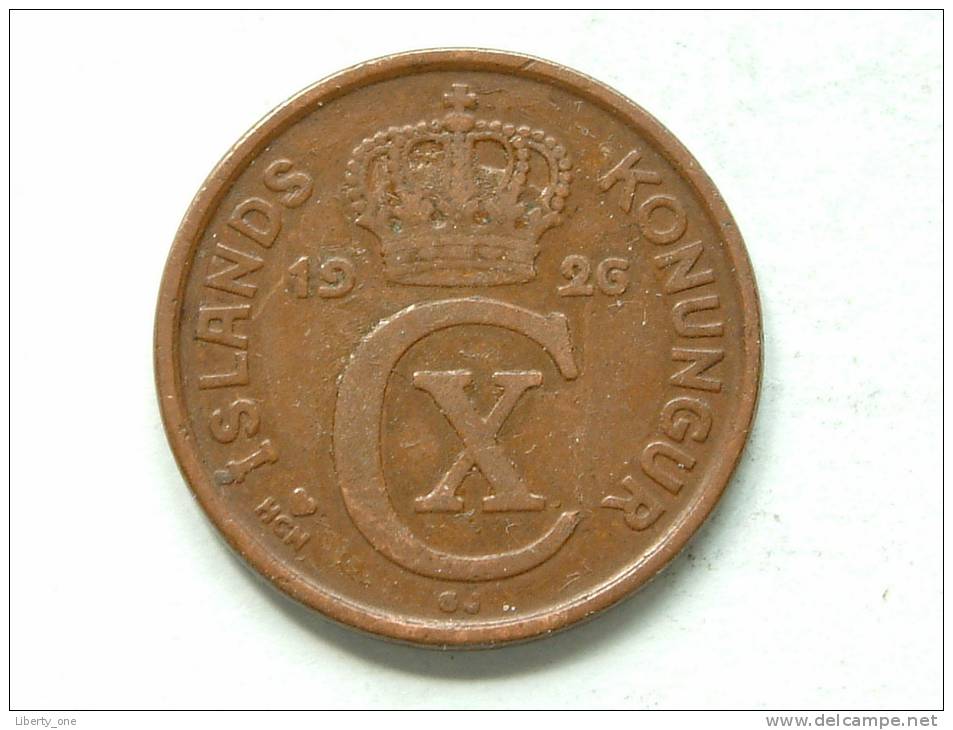 1926 - 5 AURAR / KM 7.1 ( Uncleaned - Grade, Please See Photo ) ! - Islande