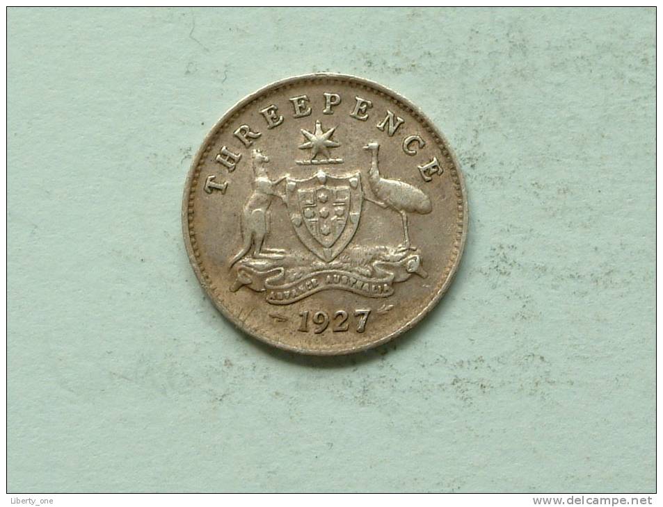 1927 - THREE PENCE / KM 24 ( Uncleaned / For Grade , Please See Photo ) ! - Autres & Non Classés