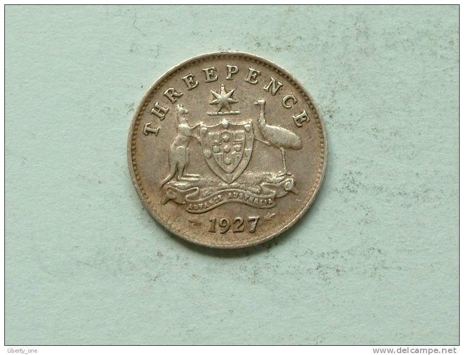 1927 - THREE PENCE / KM 24 ( Uncleaned / For Grade , Please See Photo ) ! - Sonstige & Ohne Zuordnung