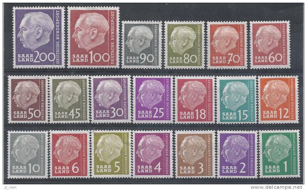 Sarre N° 362 à 381 * Neuf - Unused Stamps