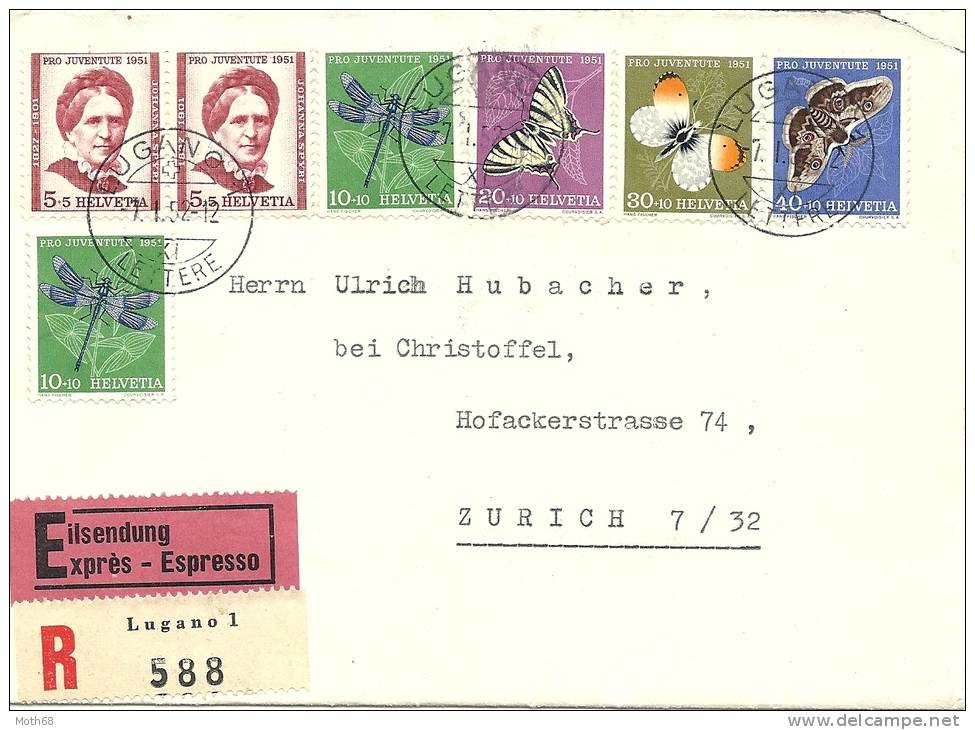1951Einschreiben Express KW 75 - Covers & Documents