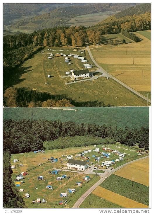 2 CPM Luxembourg BERDORF Caravaning Parc Martbusch Vue Aérienne Caravanes Tentes - Berdorf