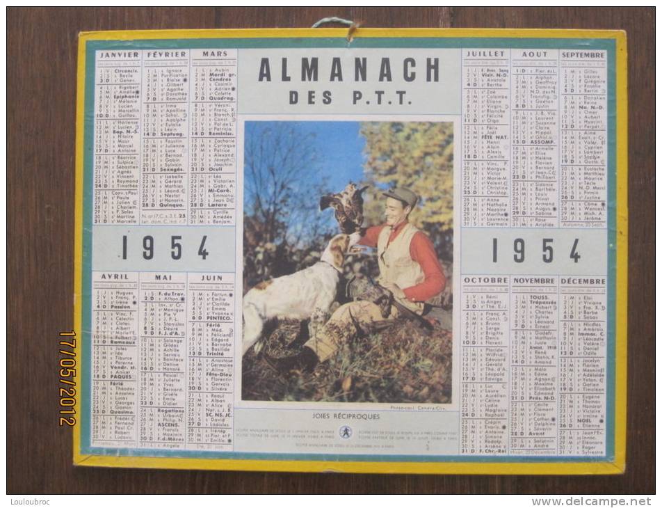 ALMANACH DES POSTES 1954 OBERTHUR JOIES RECIPROQUES - Grand Format : 1941-60