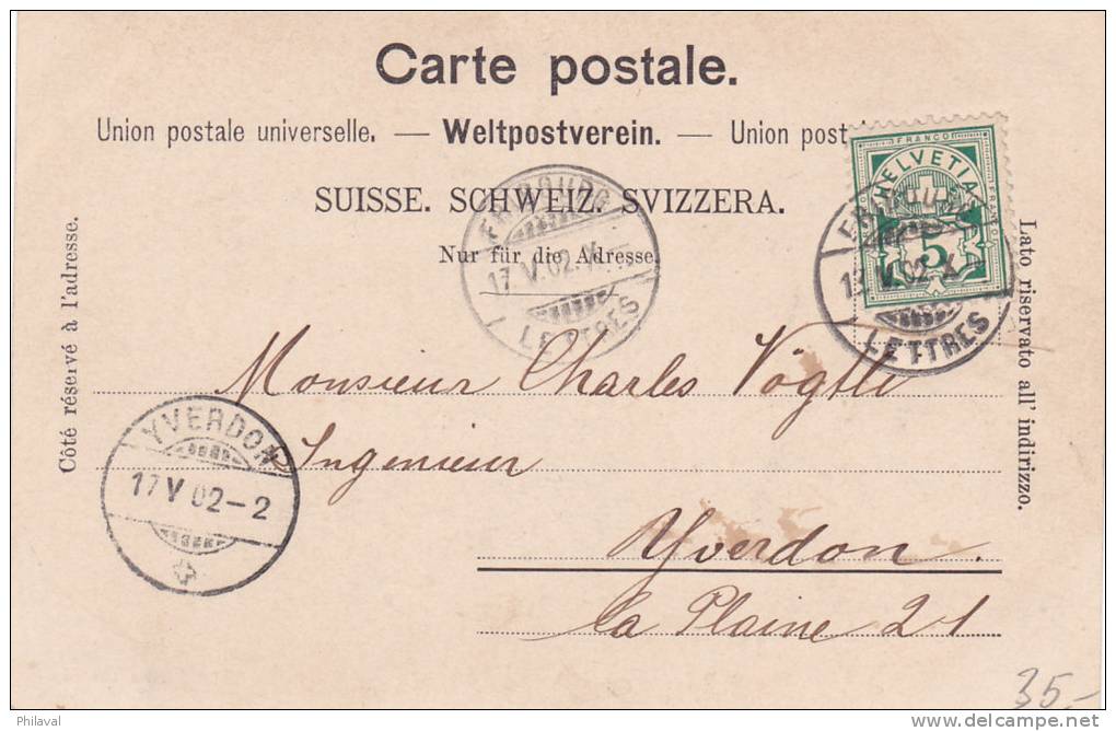 FRIBOURG : Rue De Romont - Carte Animée Oblitérée Le 17.V.1902 à Destination D' Yverdon - Romont