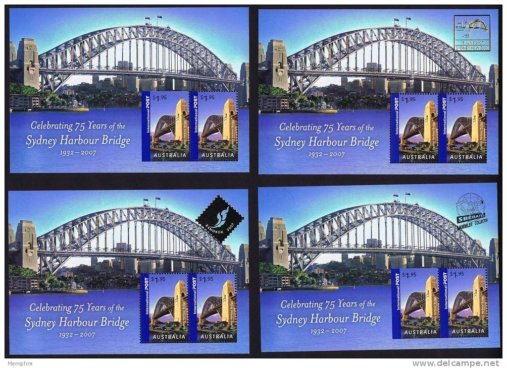 2007  Sydney Harbour Bridge 75 Years Complete Set Of 4 MS ** MUH - Blocs - Feuillets