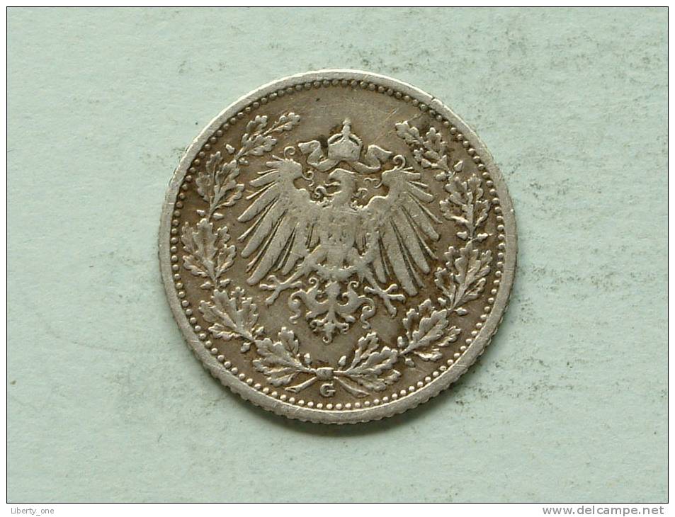 1907 G - 1/2 MARK / KM 17 ( Uncleaned Coin / For Grade, Please See Photo ) !! - 1/2 Mark