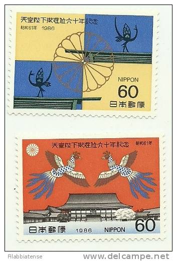1986 - Giappone 1580/81 Regno Di Hiro Hito C1647, - Neufs