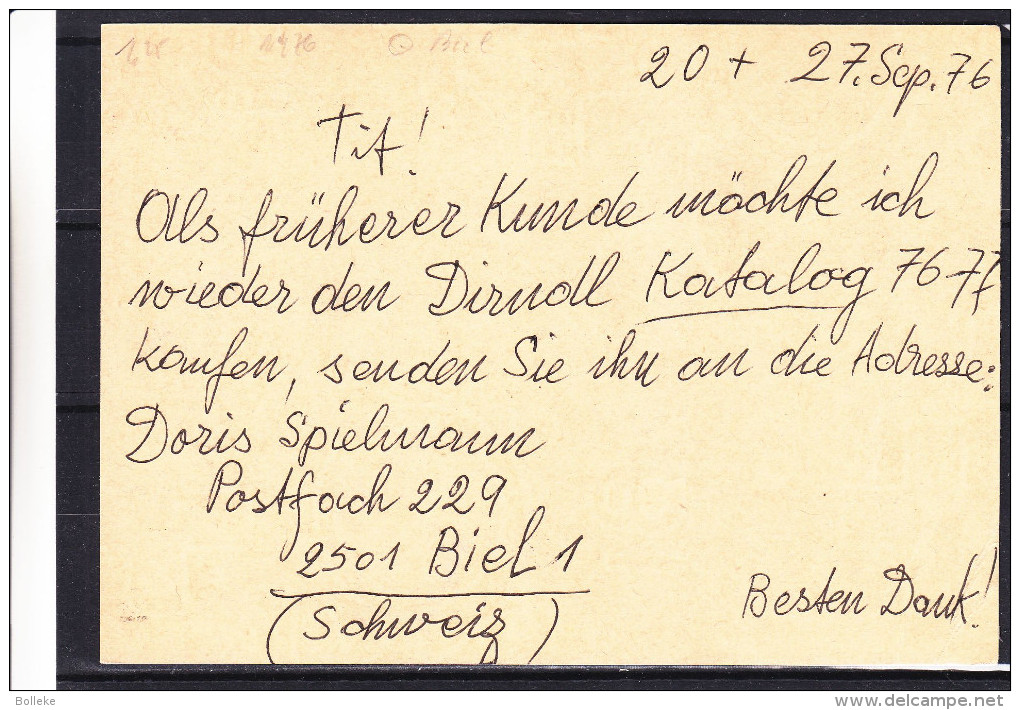 Bus -  Suisse - Carte Postale Recommandée De 1976 - Oblitération Biel - Bienne1er Jour - Lettres & Documents