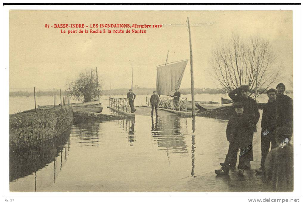 BASSE INDRE - Inondations 1910, Le Port De La Roche - Basse-Indre