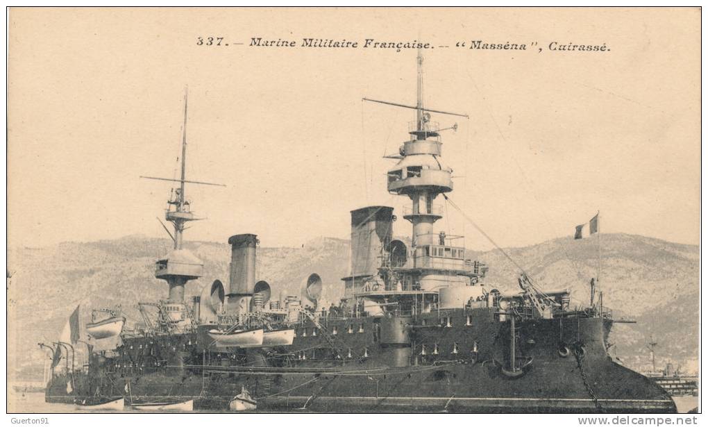 ( CPA BATEAUX DE GUERRE )    LE " MASSÉNA ", Cuirassé /  Marine Militaire Française  - - Warships