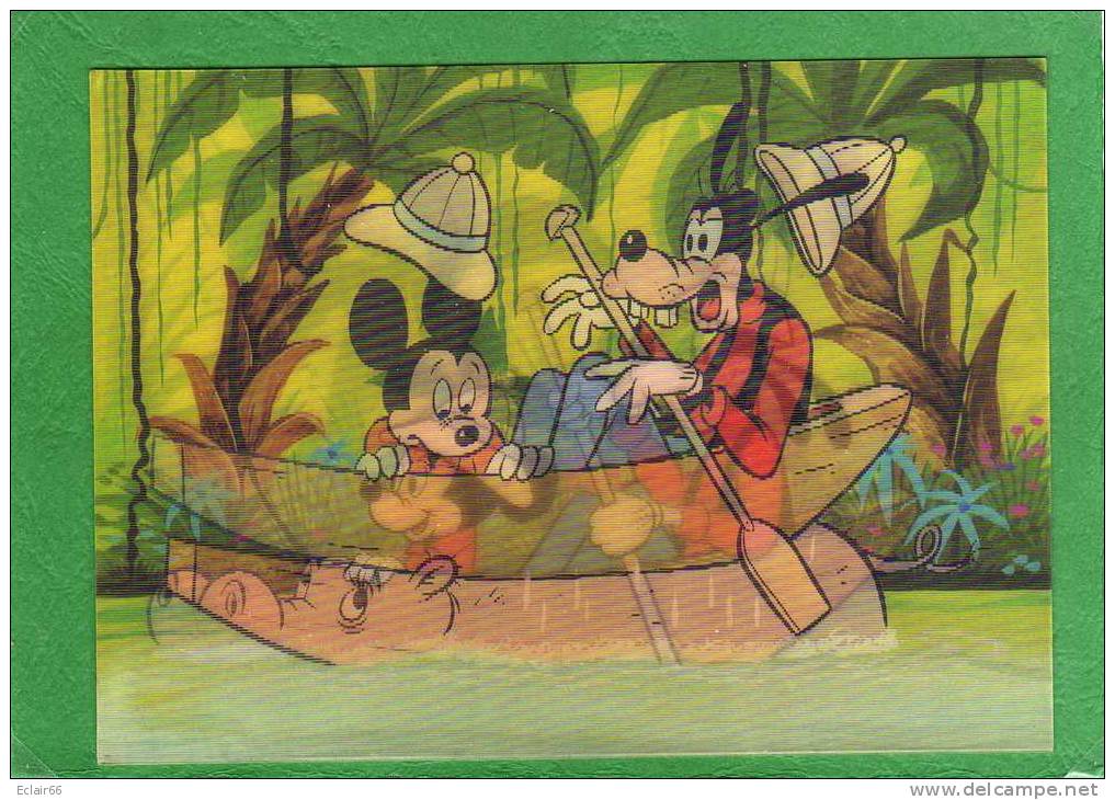 MICKEY Et DINGO  And HIPPOPOTAMUS CP 3D  WALT DISNEY PRODUCTIONS   TOPPAN TOP STEREO - Disneyworld