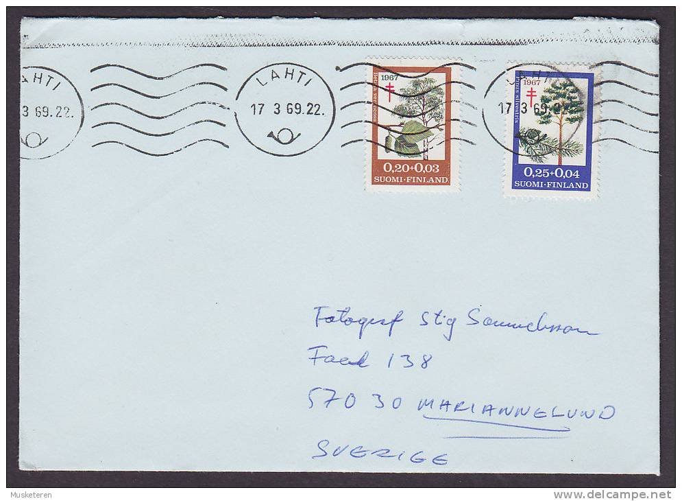 Finland TMS Cancelled LATHI 1969 Cover Franked W. Tuberkulose Tuberculosis Stamps - Brieven En Documenten