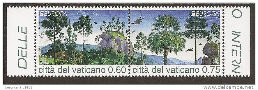 VATICANO  - EUROPA 2011 -TEMA ANUAL  " BOSQUES".- SERIE 2  V: JUNTOS  -  DENTADOS  (PERFORATED) - 2011