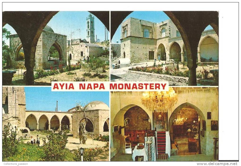 CP, Chypre, Monastère Ayia Napa, 4 Vues, 1983, Voyagée - Cipro