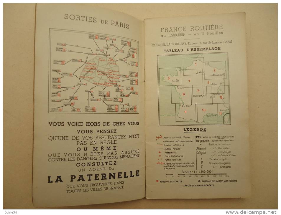 Cartes Routières De France LA PATERNELLE Edition 1940 - Strassenkarten