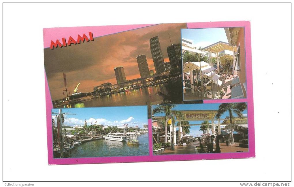 CP, USA, FL, Miami, Bayside Market Place In The Heart Of Downtown, 4 Vues, 1998, Voyagée - Miami