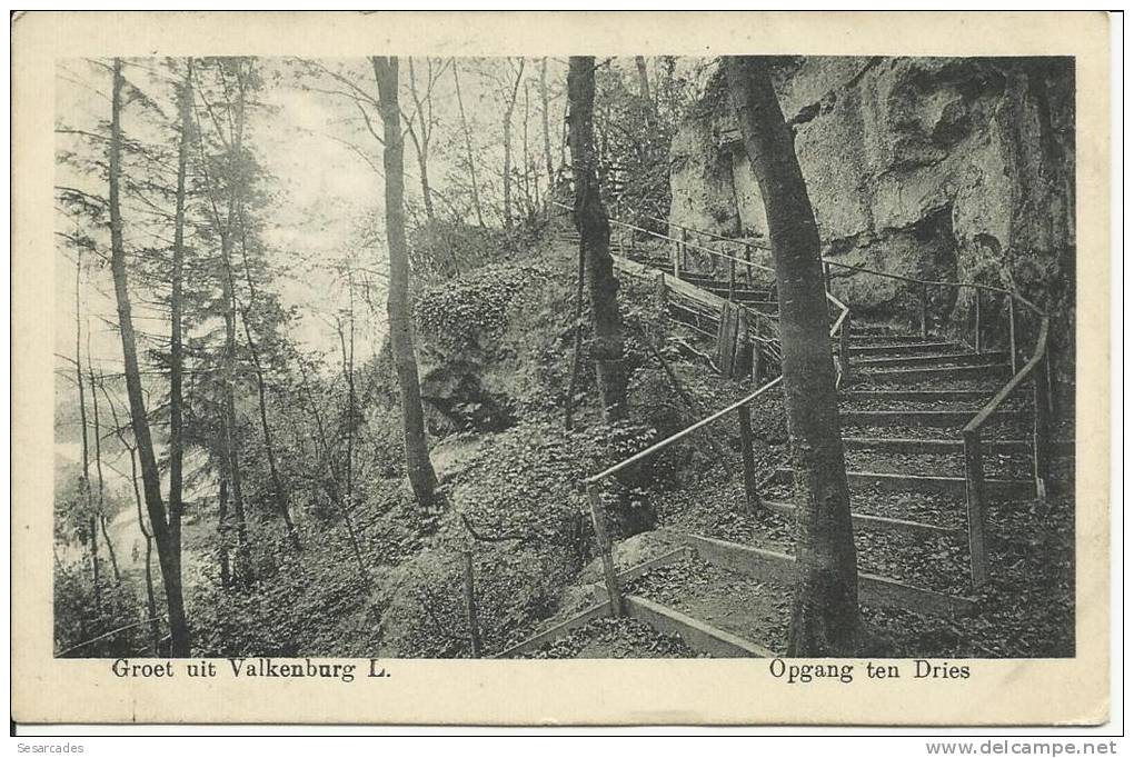 VALKENBUURG (GROET UIT), OPGANG TEN DRIES.  1913 - SCAN R/V - Valkenburg