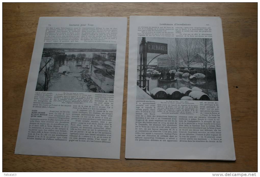 ARTICLE 1910 Inondations à Paris 13 Pages 21 Photos - Documentos Históricos