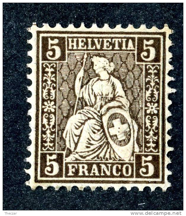 1881  Switzerland  Mi.Nr.37  MH*   #603 - Unused Stamps