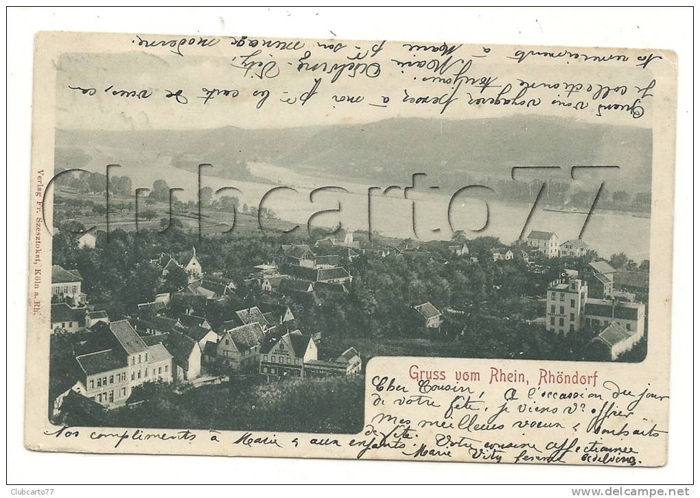 Bad Honnef (Allemagne, Rhénanie-du-Nord-Westphalie) : Blick Aus Rhôndorf Nach Rhein Im1904. - Bad Honnef